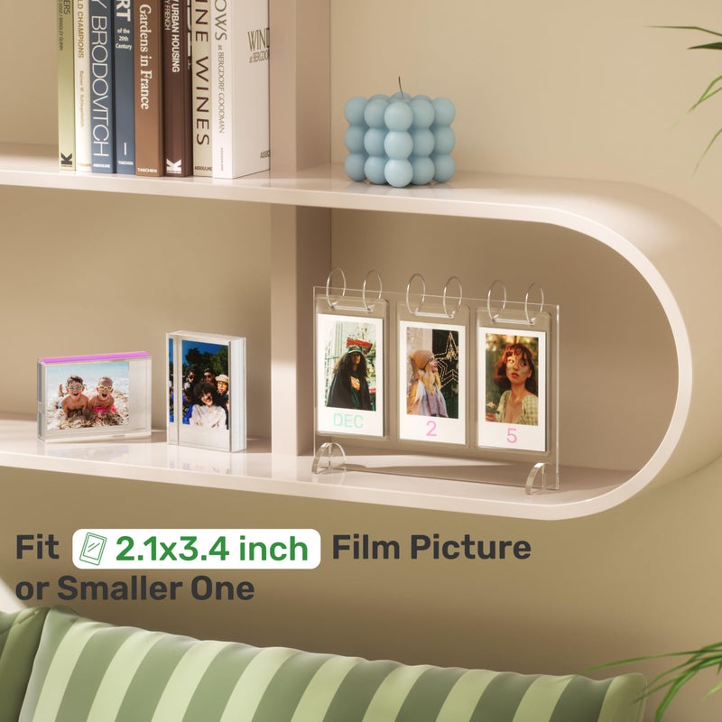 WINKINE Instax Mini Frames, Polaroid Frame for Fujifilm Instax Mini Film, Mini Calendar Photo Album with Date Fit 26 Pockets/52 Photo Display, Polaroid Picture Frame, Small Picture Frames 2x3 - Image 2